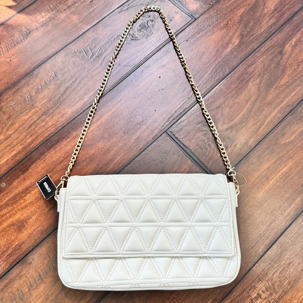 NWT Express Cream Quilted Shoulder Bag